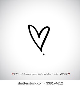 Hand drawn Heart / vector - calligraphy