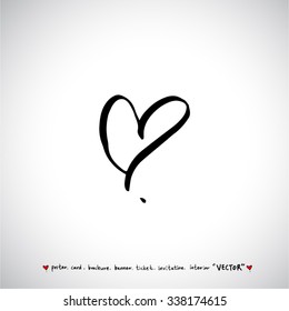 Hand drawn Heart / vector - calligraphy