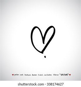 Hand drawn Heart / vector - calligraphy