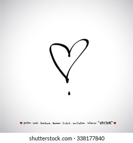 Hand drawn Heart / vector - calligraphy