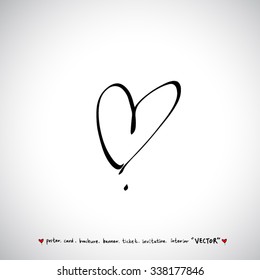 Hand drawn Heart / vector - calligraphy