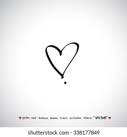 Hand drawn Heart / vector - calligraphy