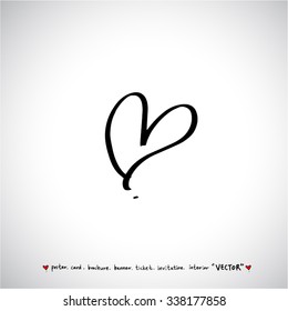 Hand drawn Heart / vector - calligraphy