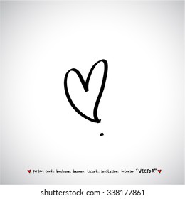 Hand drawn Heart / vector - calligraphy
