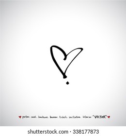 Hand drawn Heart / vector - calligraphy