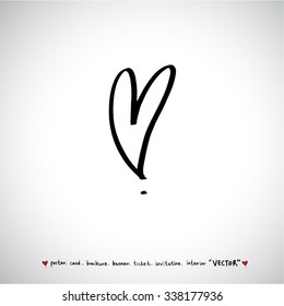 Hand drawn Heart / vector - calligraphy
