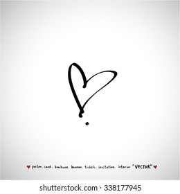Hand drawn Heart / vector - calligraphy