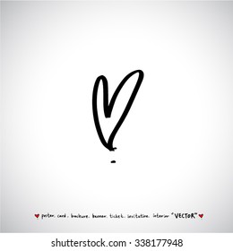 Hand drawn Heart / vector - calligraphy