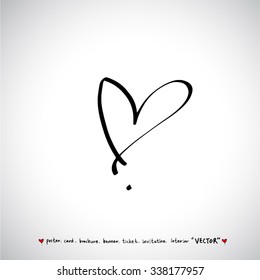 Hand drawn Heart / vector - calligraphy