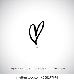 Hand drawn Heart / vector - calligraphy