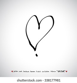 Hand drawn Heart / vector - calligraphy