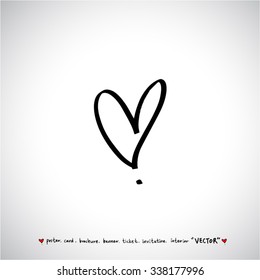 Hand drawn Heart / vector - calligraphy