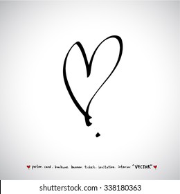 Hand drawn Heart / vector - calligraphy