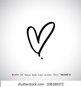 Hand drawn Heart / vector - calligraphy