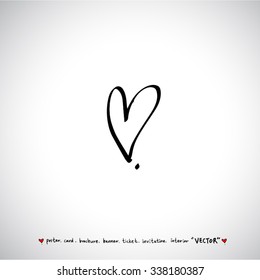 Hand drawn Heart / vector - calligraphy