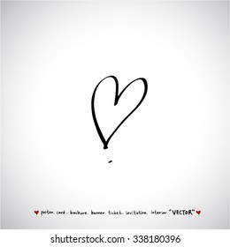 Hand drawn Heart / vector - calligraphy