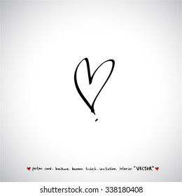 Hand drawn Heart / vector - calligraphy