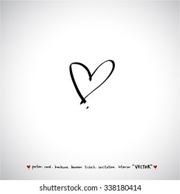 Hand drawn Heart / vector - calligraphy