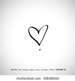 Hand drawn Heart / vector - calligraphy