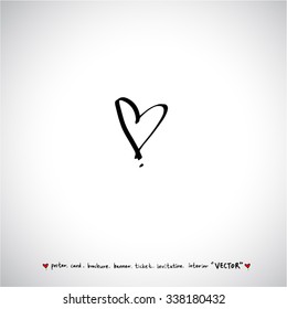 Hand drawn Heart / vector - calligraphy