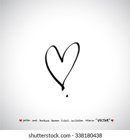 Hand drawn Heart / vector - calligraphy