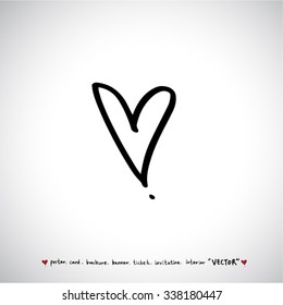 Hand drawn Heart / vector - calligraphy
