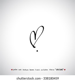 Hand drawn Heart / vector - calligraphy
