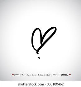 Hand drawn Heart / vector - calligraphy