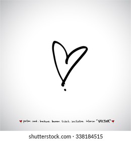 Hand drawn Heart / vector - calligraphy