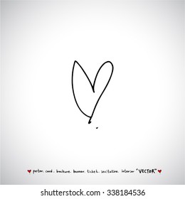 Hand drawn Heart / vector - calligraphy