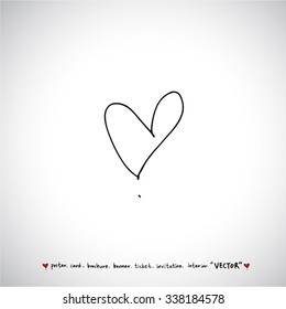 Hand drawn Heart / vector - calligraphy