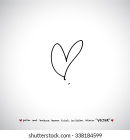 Hand drawn Heart / vector - calligraphy