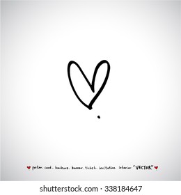 Hand drawn Heart / vector - calligraphy