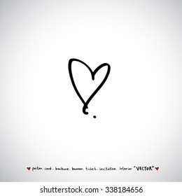 Hand drawn Heart / vector - calligraphy
