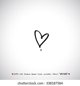 Hand drawn Heart / vector - calligraphy