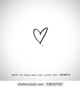 Hand drawn Heart / vector - calligraphy