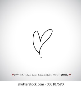 Hand drawn Heart / vector - calligraphy