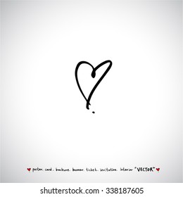 Hand drawn Heart / vector - calligraphy