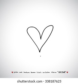 Hand drawn Heart / vector - calligraphy