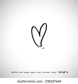Hand drawn Heart / vector - calligraphy