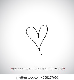 Hand drawn Heart / vector - calligraphy
