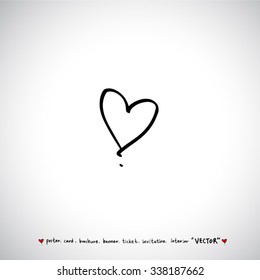 Hand drawn Heart / vector - calligraphy