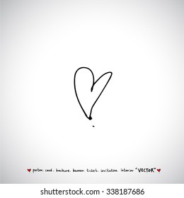 Hand drawn Heart / vector - calligraphy