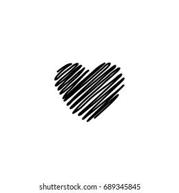 Hand drawn Heart / vector - calligraphy