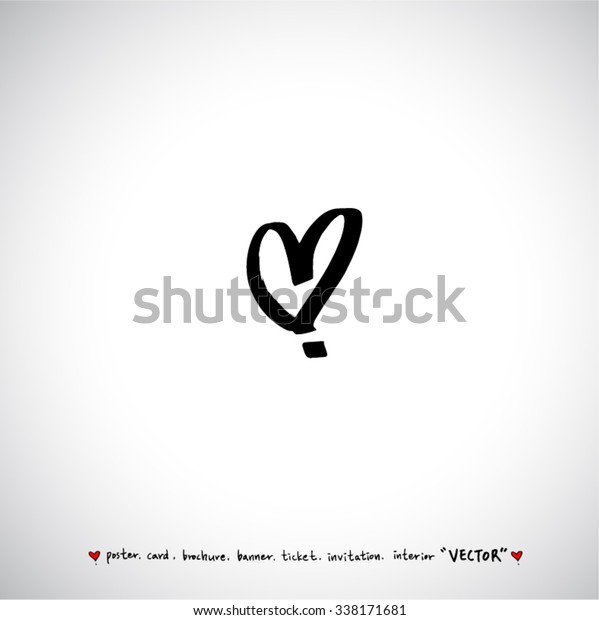 Hand Drawn Heart Vector Calligraphy Stock Vector (Royalty Free ...