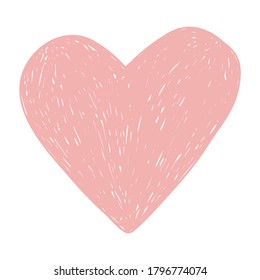 Hand drawn hand drawn heart vector for decoration design. Vector sketch illustration.