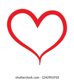 Hand drawn heart vector icon