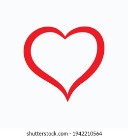 Hand drawn heart vector icon