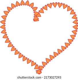 Color rojo del icono del vector del corazón dibujado con la mano con el corazón.eps
