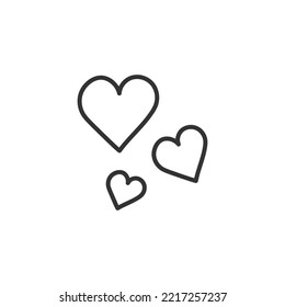 Hand drawn heart vector icon. Heart vector sign. Love linear heart icon. Valentines day heart icon. EPS 10 flat symbol